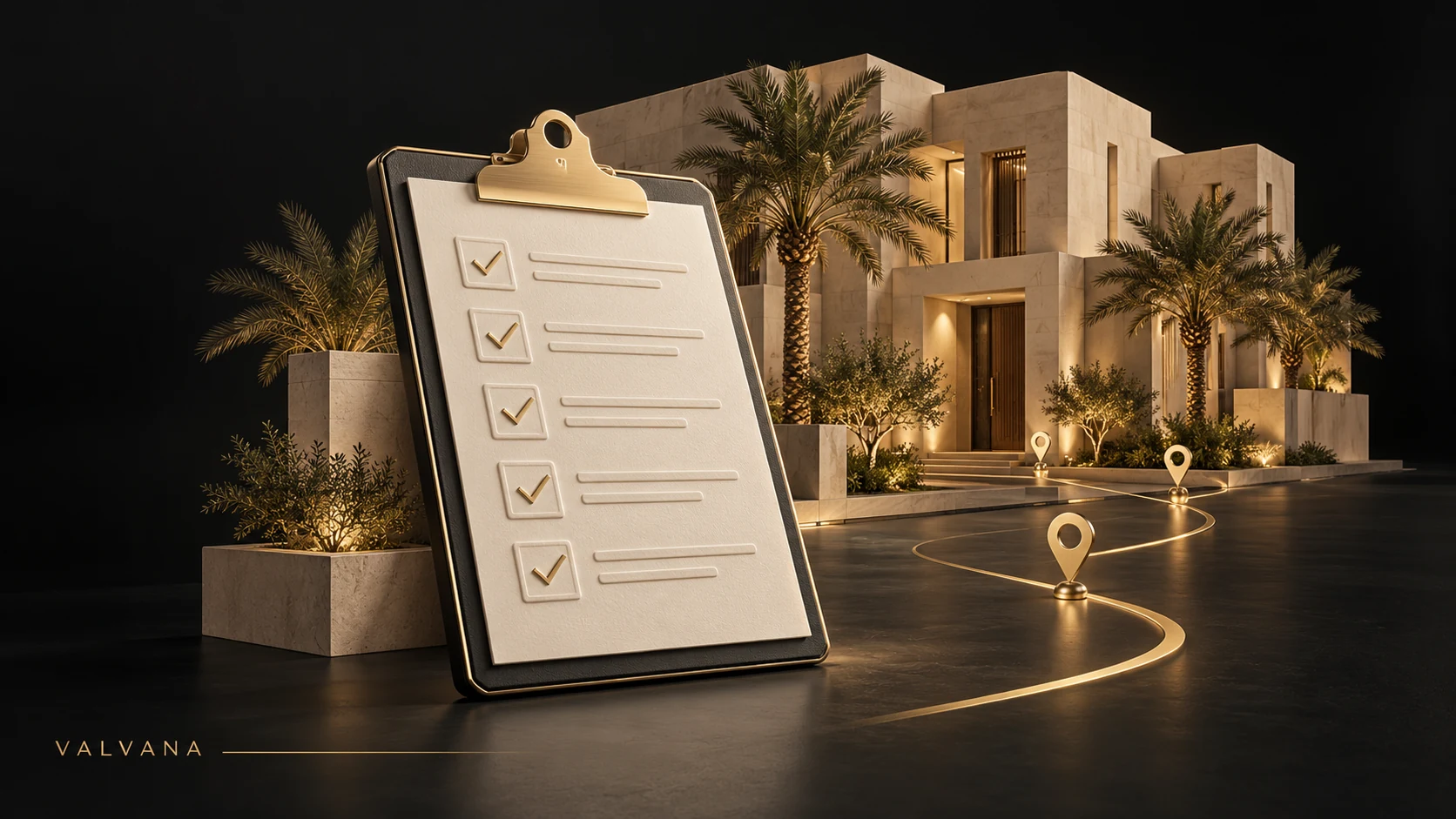 تصميم توضيحي: فحص ميداني لمجمع سكني في الرياض